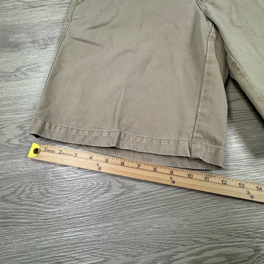 Orvis Men's Classic Chino Shorts Tan‎ Khaki 34 Cotton Flat Front Casual Preppy